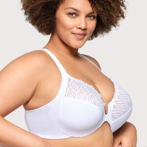 Glamorise Front-Closure T-Back WonderWire Bra - Sz 38G US